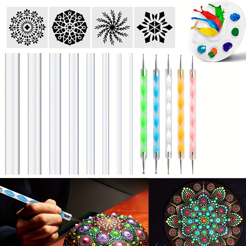 29pcs Mandala Dotting Tools Set for Drawing Handcraft&Spray Paint Dotting  Tools for Painting Mandalas Rocks Nails