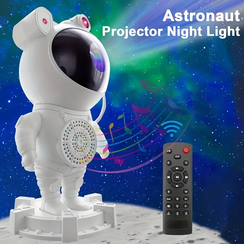 Proyector de luz de astronauta, proyector de galaxia para dormitorio,  proyector de estrellas con lámpara de luna, luz nocturna LED de nebulosa  para