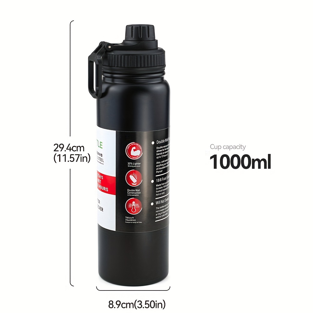  Travel Water Bottle, 1000ml Gym Water Bottle, AS Made