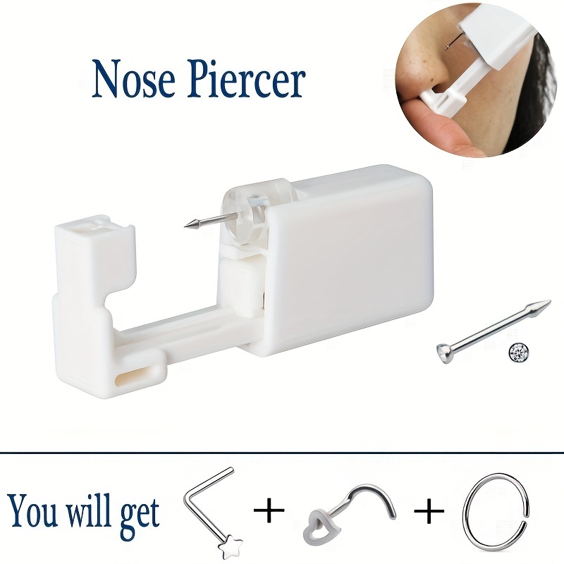 

1pc Disposable Steriled Nose Stud Nose Piercing Tool Safe Unit Set Professional Machine Kit Nariz Ring Earring For Women Body Jewelry 20g