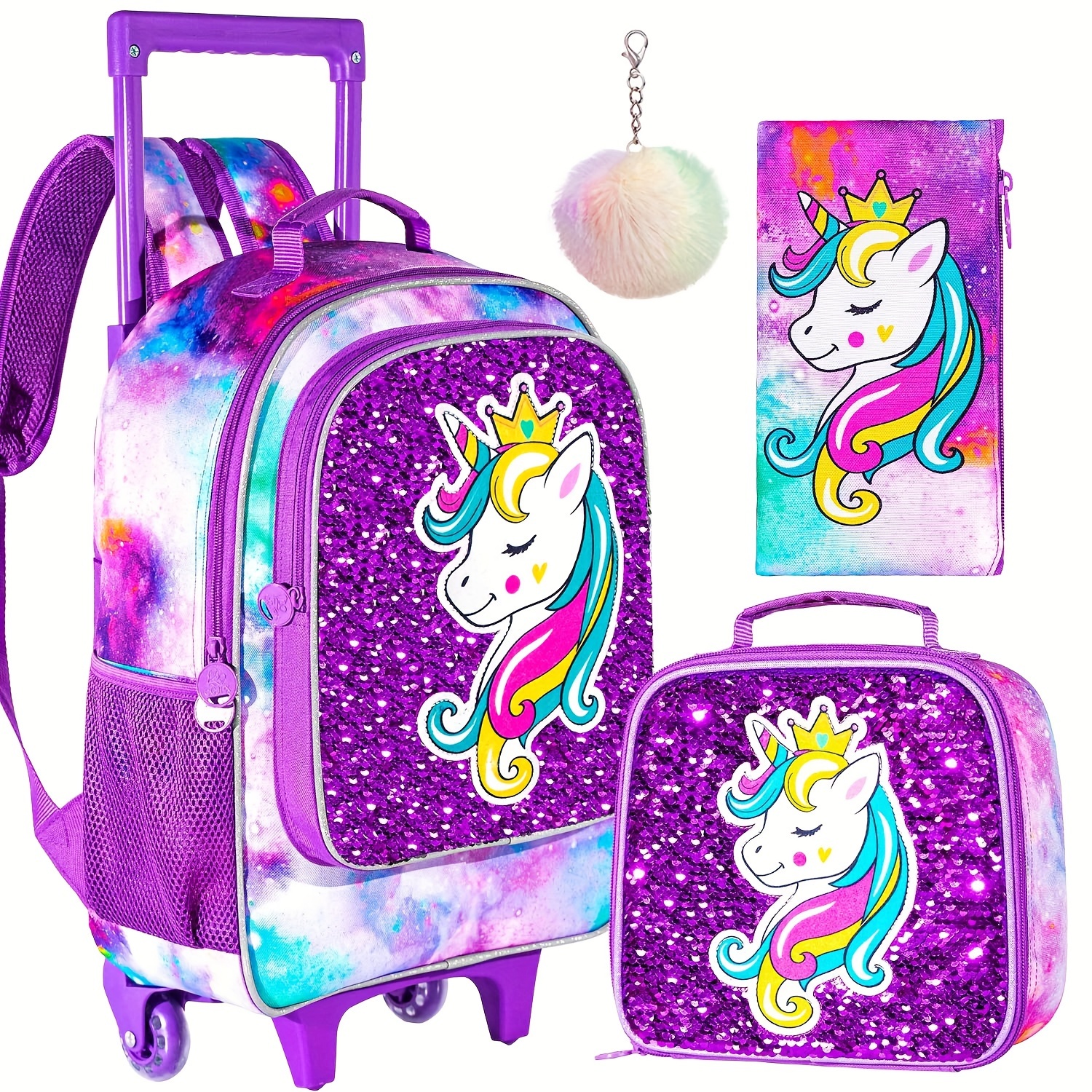 Mochila con diseño de unicornio para niña