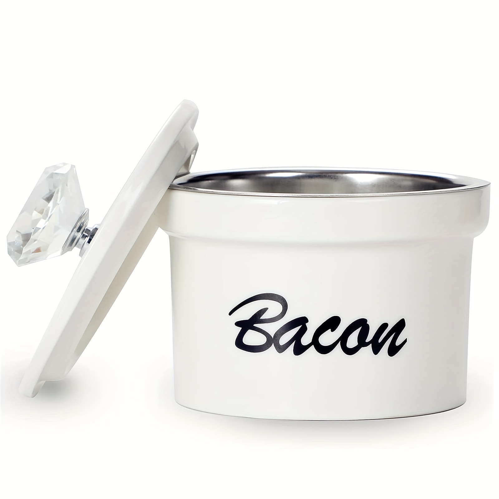Bacon Grease Container with Strainer, 48 Oz Stainless Steel Oil