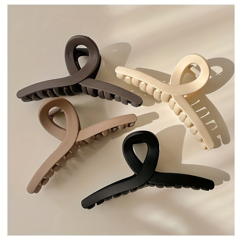 

4pcs/set Cross Hair Clip Claw Oversized Hair Claw For Thick Thin Hair Ponytail Holder Shark Clips Women Female Hair Accessories