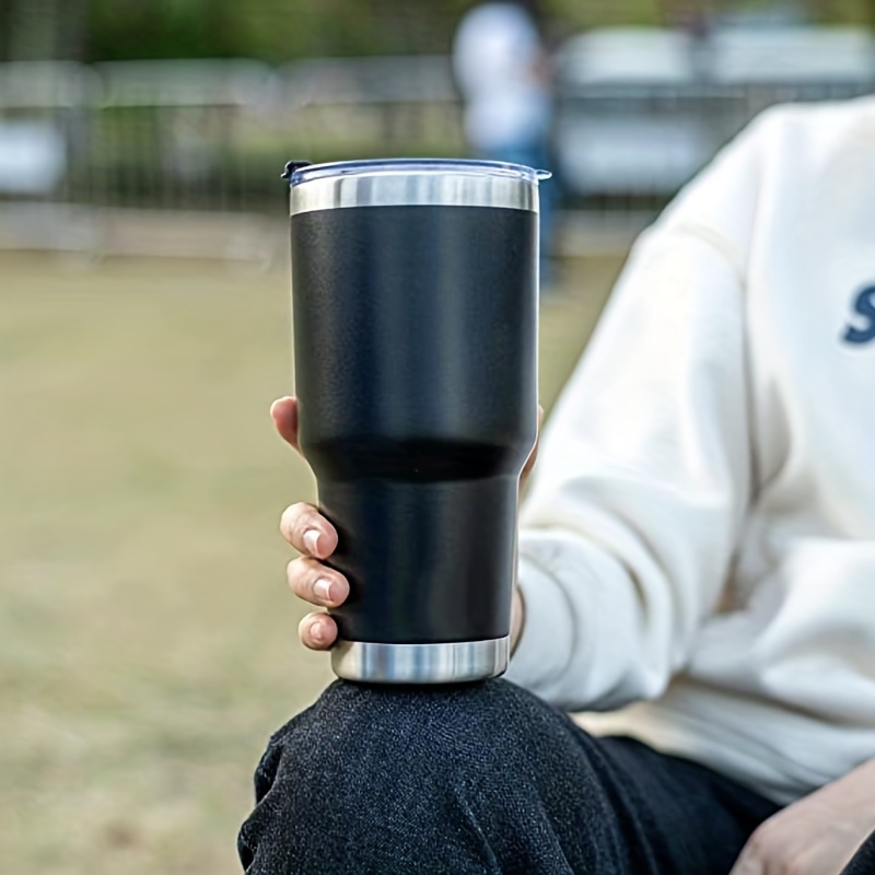 Portable Insulated Tumbler, Stainless Steel Double Layer Vacuum Cup, Travel  Coffee Mug With Lid And Straws - Temu