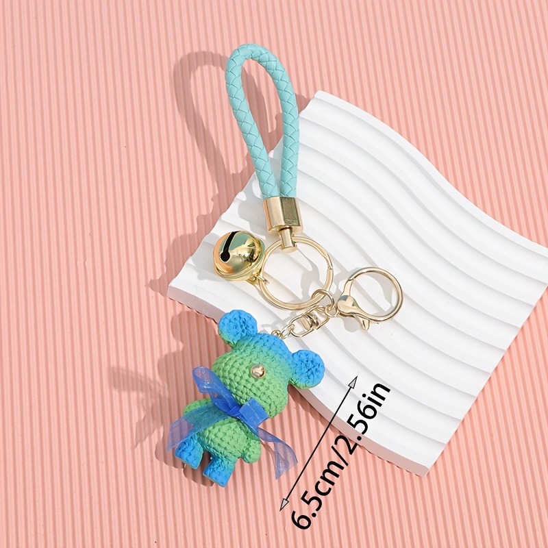 Fashion Bow Tie Bear Keychains Boy/Girlfriend Leather Lanyard Animal Key  Chain Cute Bag Charms Keyring Couples Pendant Jewelry