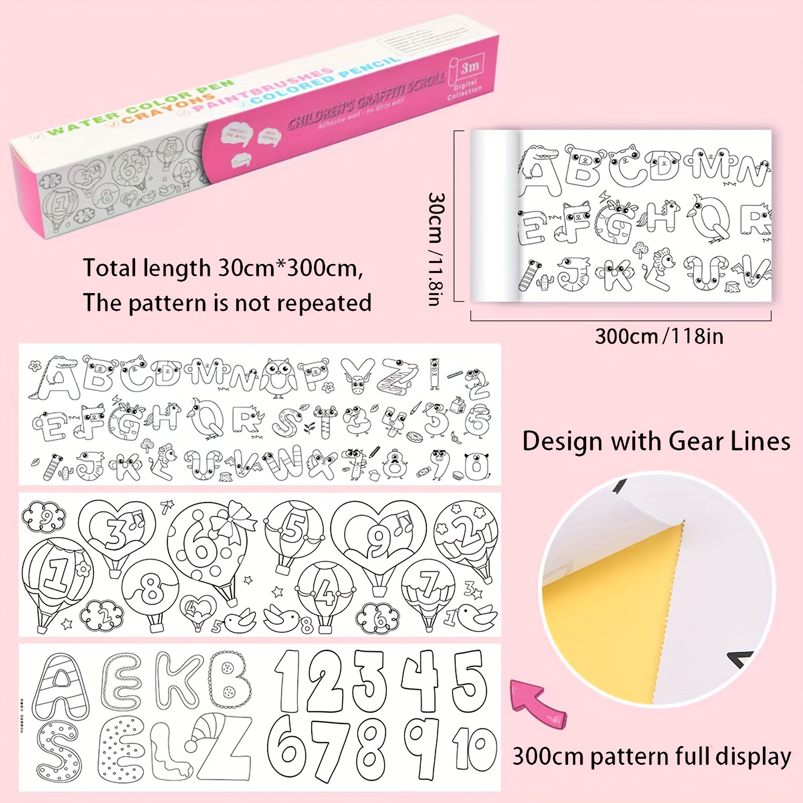 3m *30cm Children's Drawing Roll, Drawing Paper Roll Diy Painting