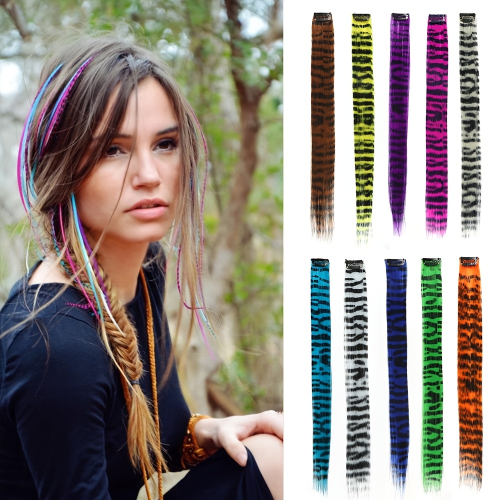 6 Pieces Solid Brown Hair Extension Feathers