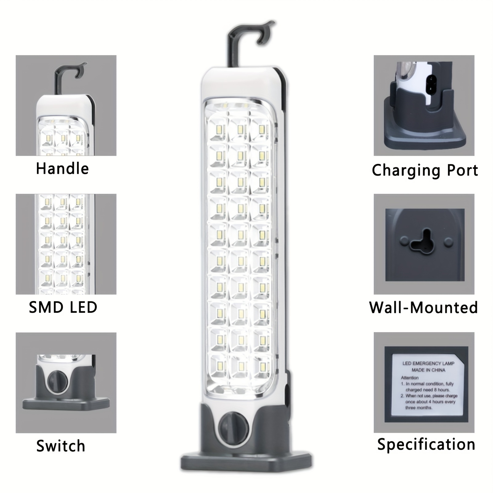 Power Outage LED Emergency Light Portable Wall-Mounted