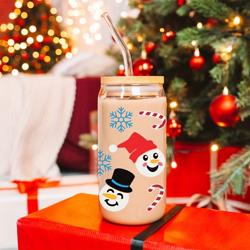 Christmas Disposable Drinking Straws Christmas Snowman Red - Temu