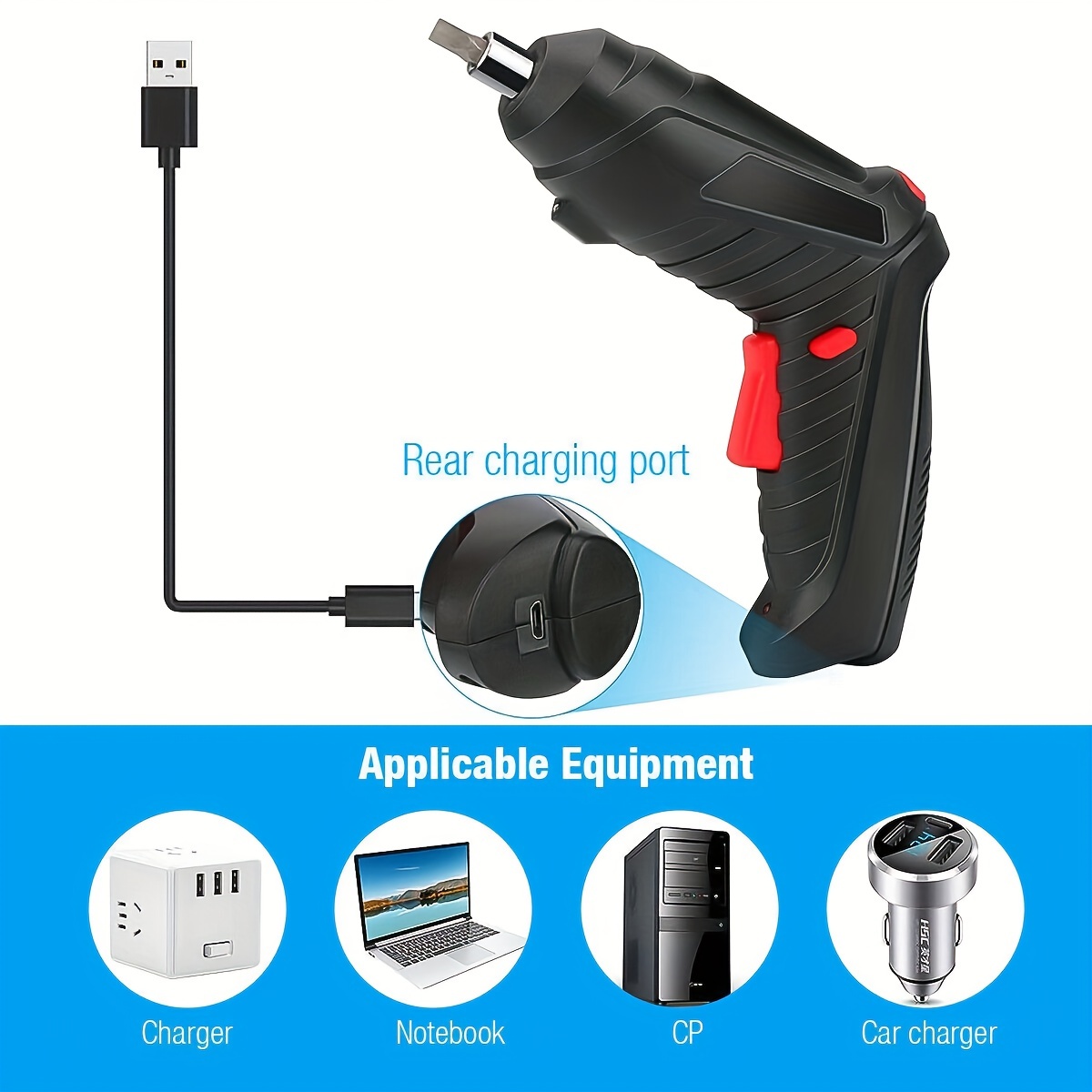 3.6V Furniture Assembly Tool with a Micro USB Charger and 7 Accessories