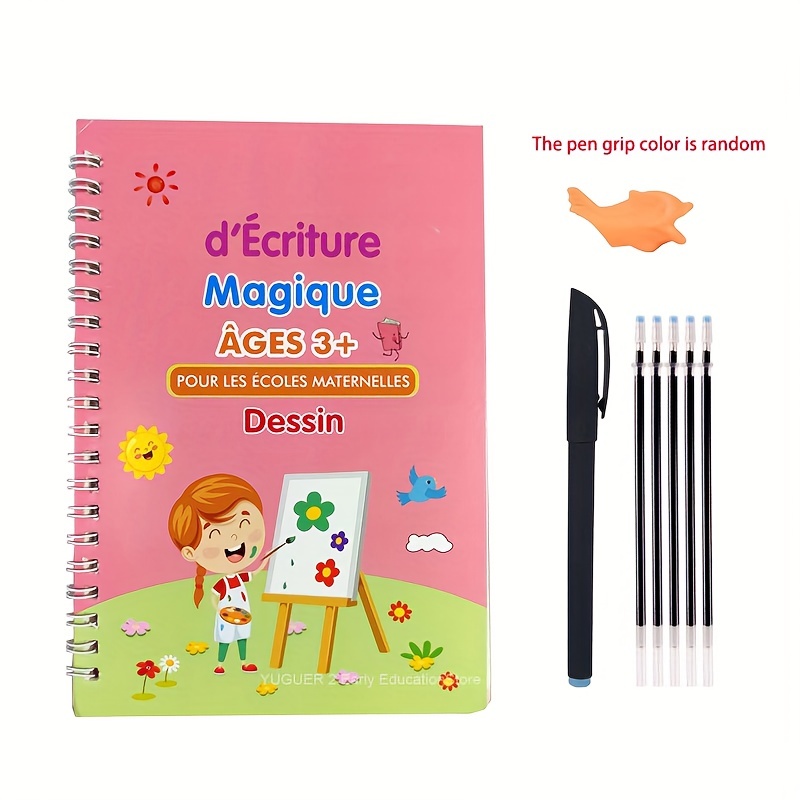 3D French Groove Magic Practice Copybook Children's Book Learning Numbers  French Letters Calligraphy Writing Exercise Books Gift