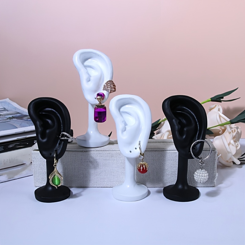 

1pc Size About 10.5cm~4.5cm (black, White) Earring Model Display Rack, Simulated Ear Jewelry Store, Earring Shooting Display Props