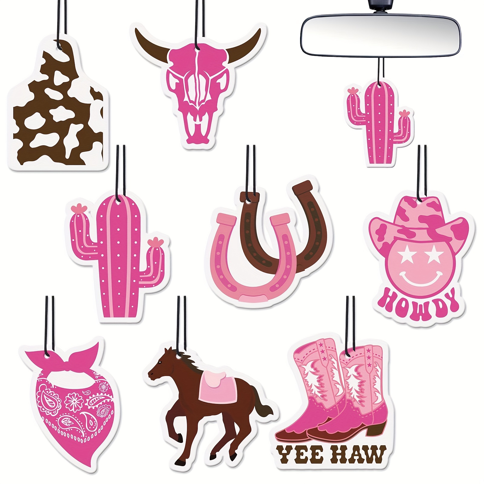 Let's Go Girls | Pink Cowboy Cowgirl Rodeo Hat Preppy Aesthetic  Bachelorette Party | HOWDY Y'ALL | White Background | Greeting Card