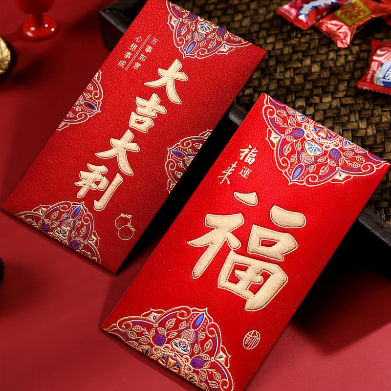 Pochette Rouge Chinoise Haut De Gamme Enveloppes Rouges Du - Temu