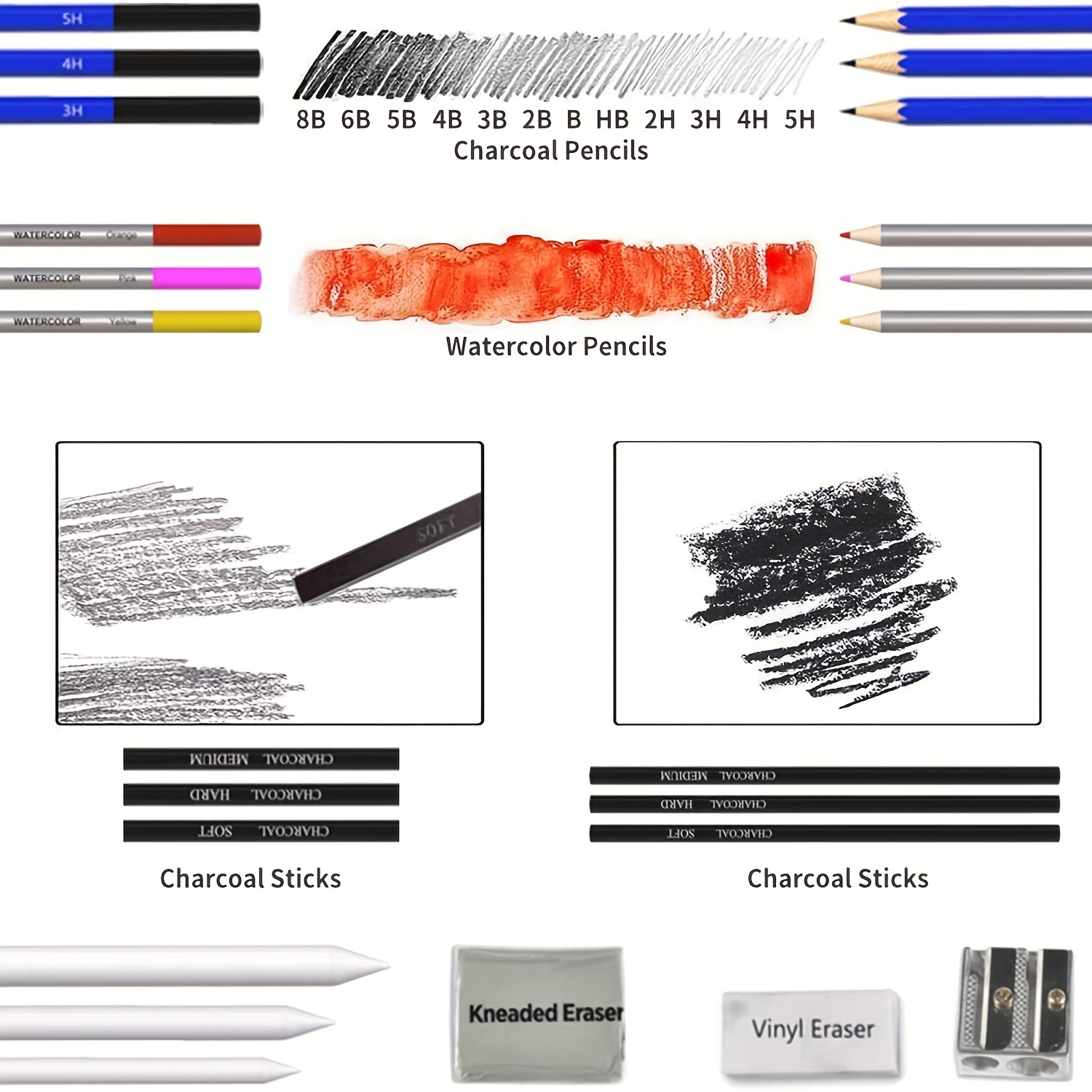 Premium Drawing Pencil Set(96pcs),including 72 Colored Pencils and 24 Sketch Kit