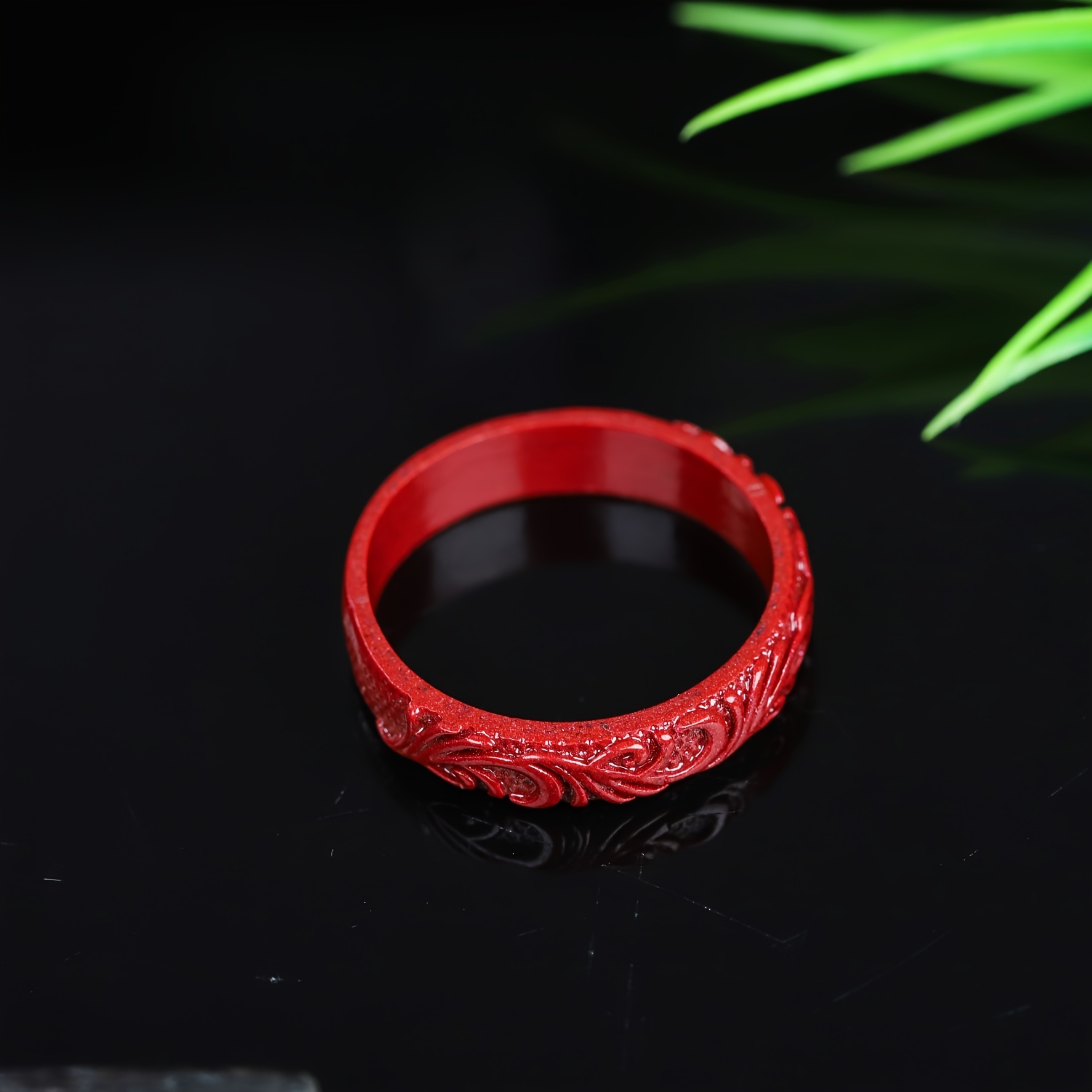 Men's Natural Jute Engraved Ring Unisex