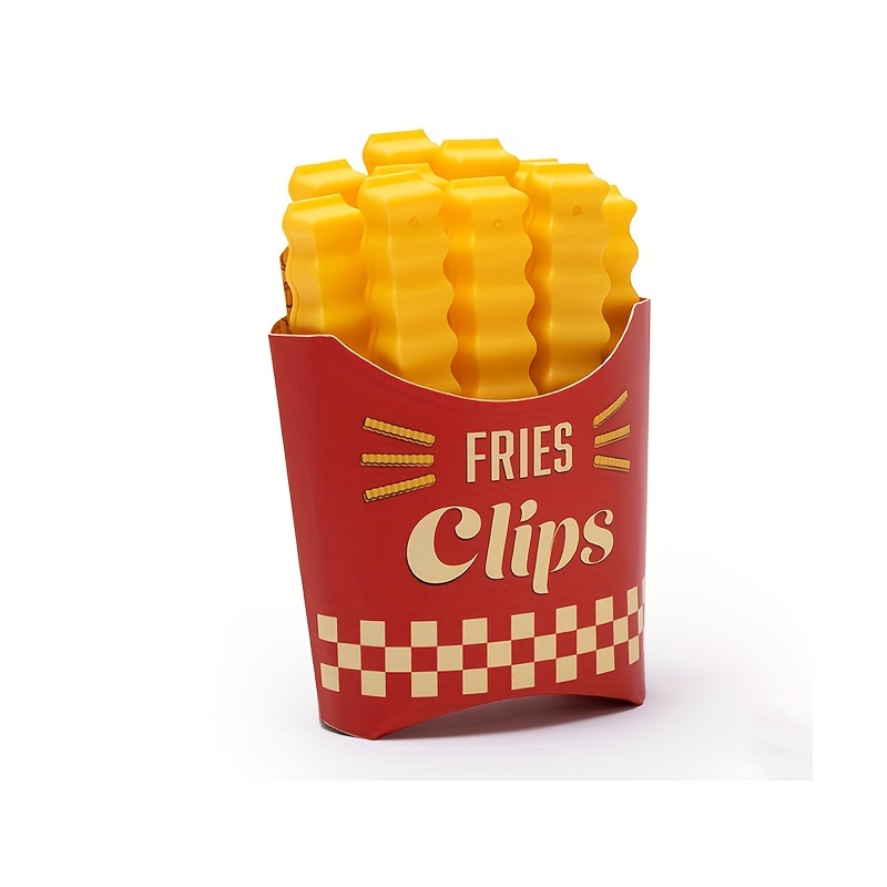 French Fries Shaped Clips In A Magnetic Box, Milk Powder And Snack