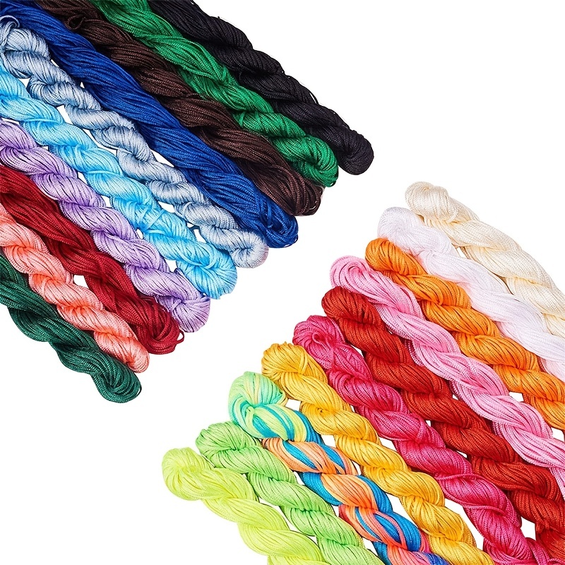  2 Rolls 3mm Silk Cord Chinese Knot String Beading