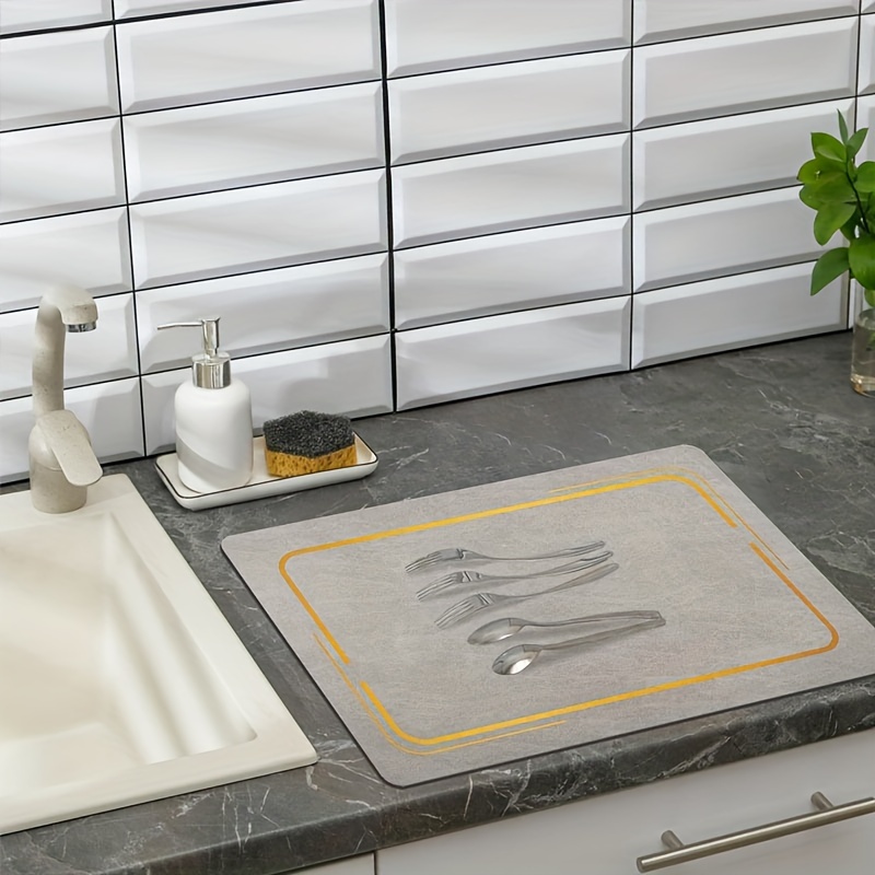 Drain Pad Dish Drying Mat Bowl And Plate Drying Pad Water - Temu