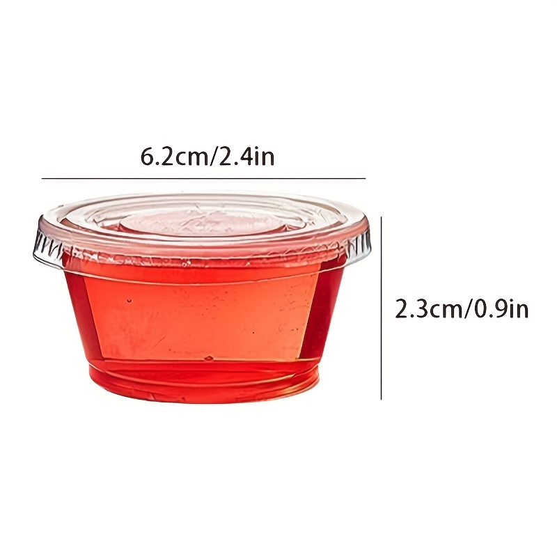 100 Sets 5.5 oz Small Plastic Containers with Lids, Jello Shot