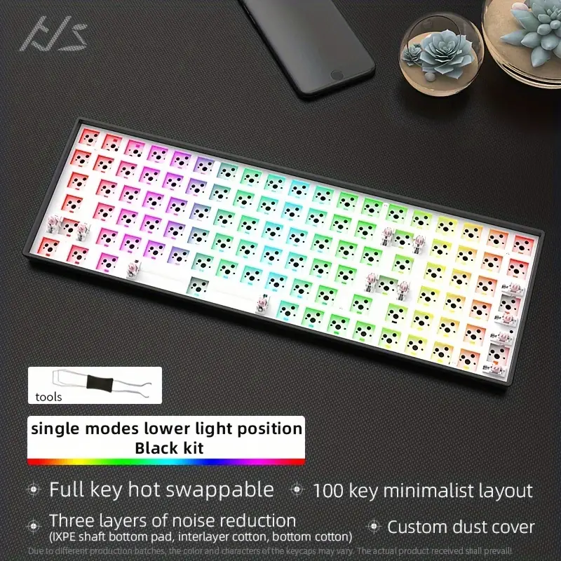 Yg100 Mechanical Keyboard Kit Rgb Light Single Mode Wired - Temu