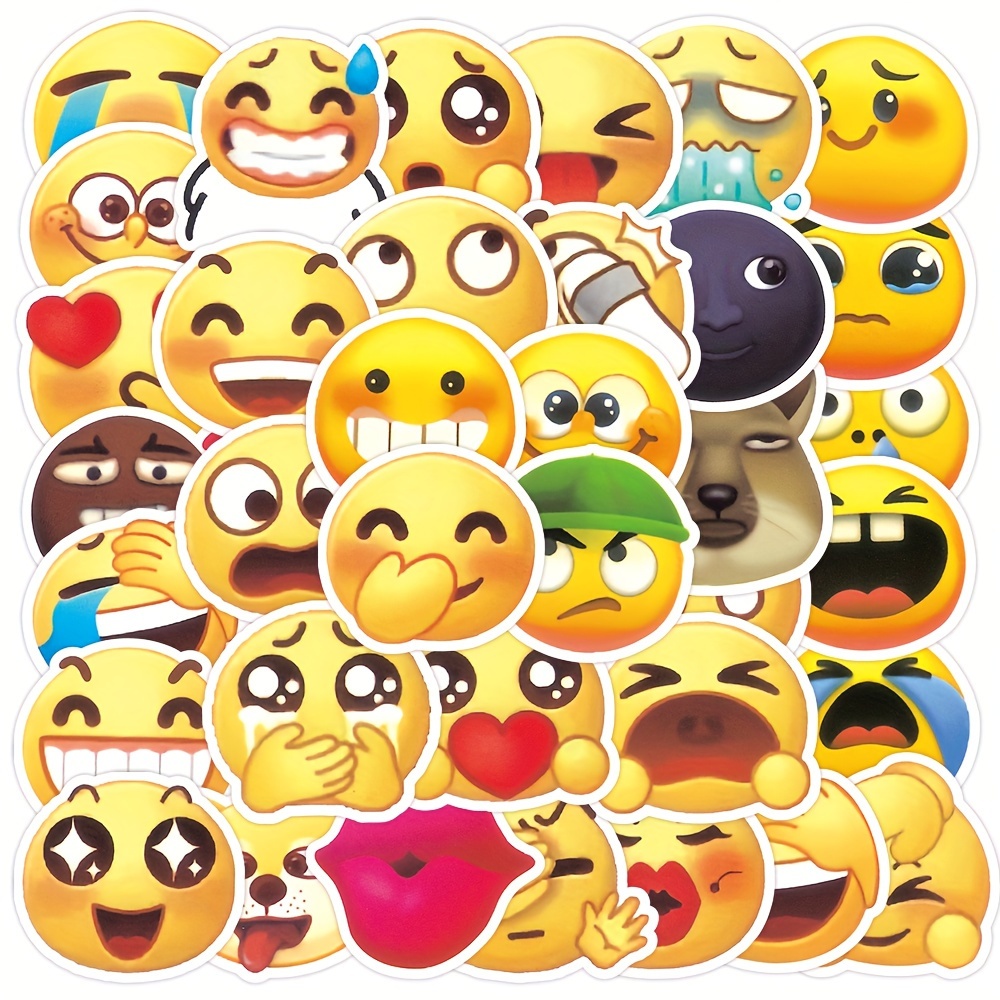 Smile Face Stickers,yellow Emoticon Sticker Vinyl Waterproof
