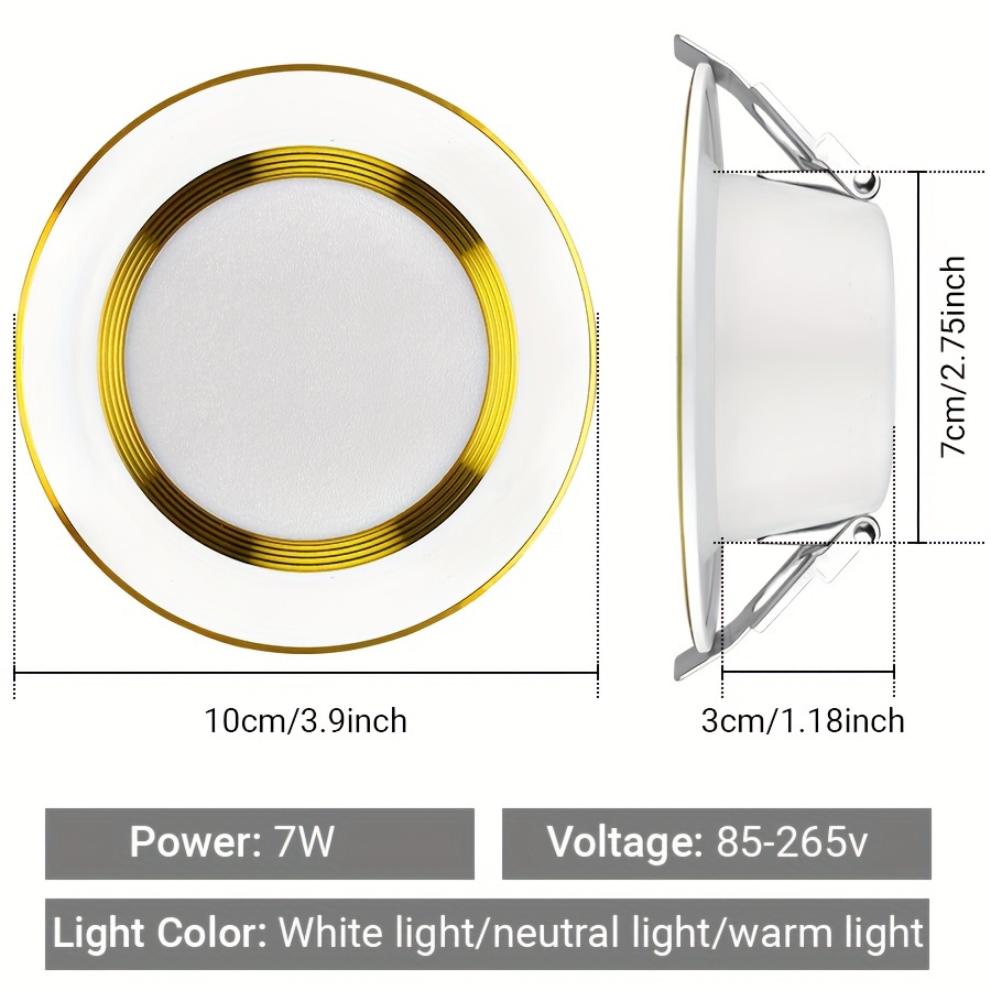 Foco Empotrable LED Techo,5W Equivalente 60W Incandescente,Luz