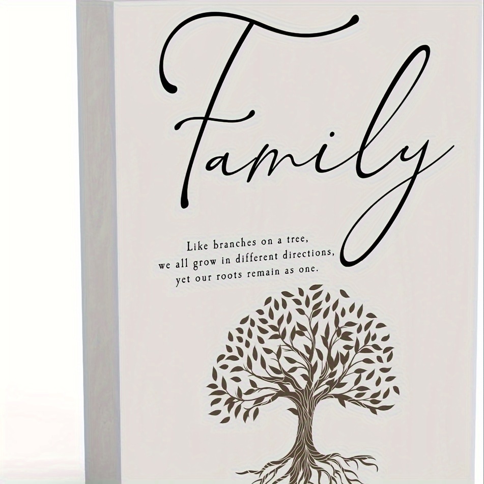 Tree Of Life 40 x 30cm Wooden Family Roots Beautiful Leaves Quote