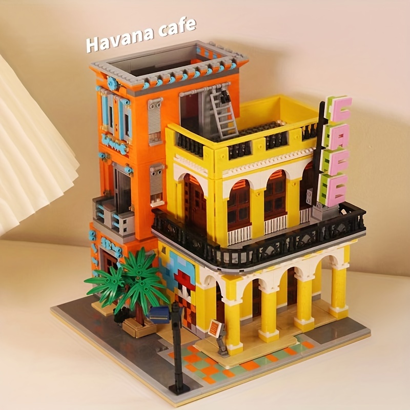 Modular Building Kit, European Havana Coffee House Building Blocks And  Construction Toy, Mini Modular House Building Set Architecture (2119 Pieces)