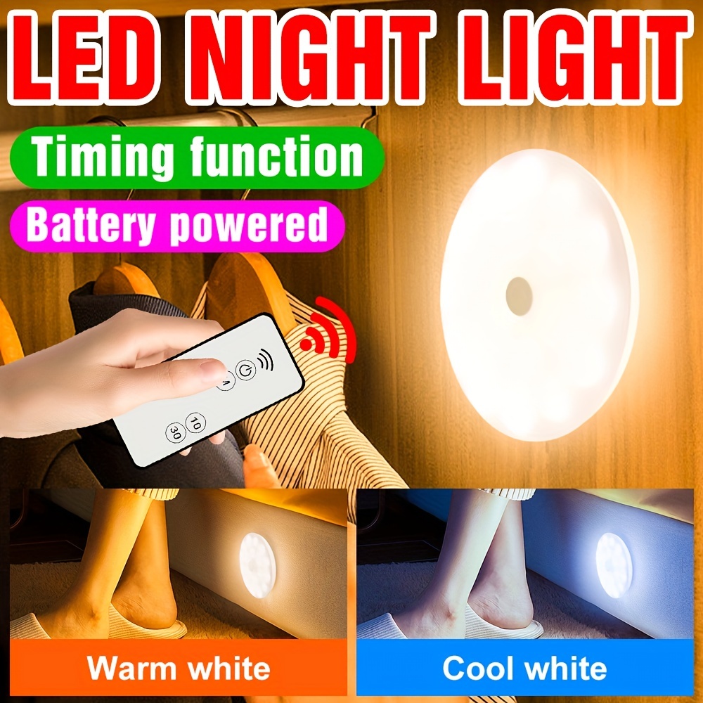 1 Unidad Luz Led Táctil Armario Alimentada Batería Lámpara - Temu