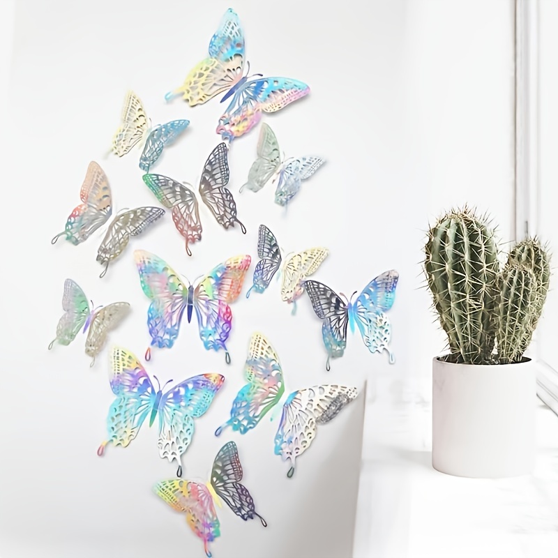Pegatina de pared de mariposas decorativas para fiesta