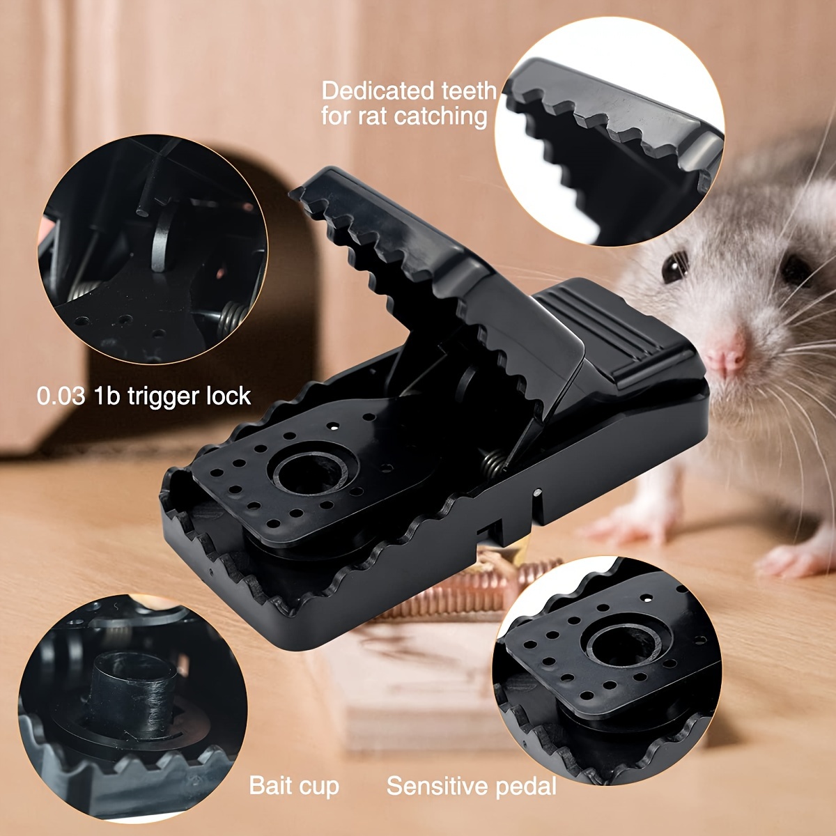 Highly Sensitive Bite Type Household Alloy Plastic Mouse Traps