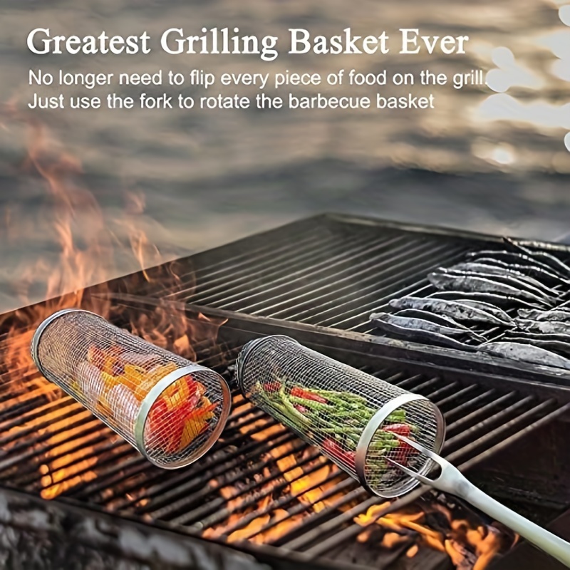 Grill Basket Grill Accessories Bbq Grilling Basket Folding Grilling Baskets  Portable Outdoor Camping Bbq Rack For Fish Shrimp, Vegetables Barbeque  Griller Gift, Gifts For Father, Dad, Husband - Temu