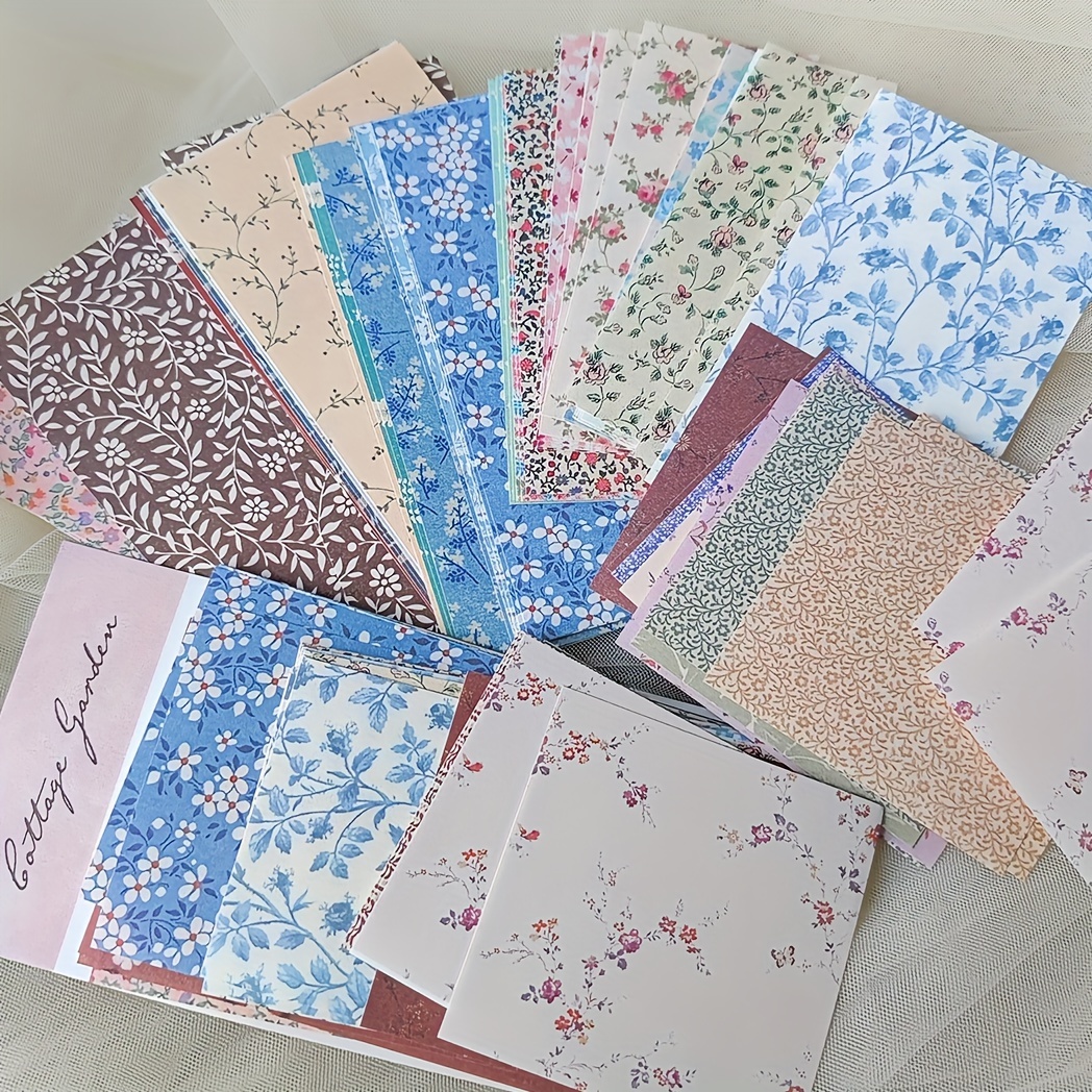 Image of 60pcs Retro Plant Flower Hand Account Material Paper Aesthetic Scrapbook Paper For Junk Journal Cardstock Paper Decorative Background Supplies Art Album Paper