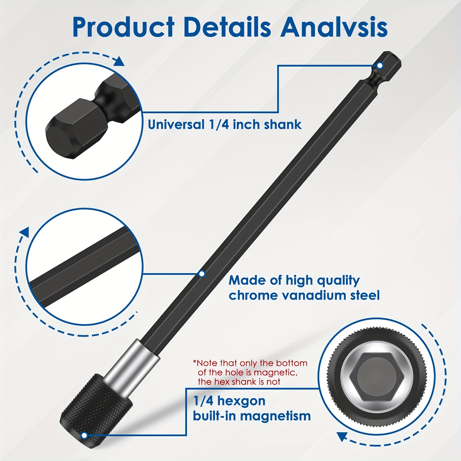 Drill Bit Extension Set - Increase Your Efficiency With 1/4 Hex Shank Quick  Release Magnetic Screwdriver Bits Holder Extender! - Temu