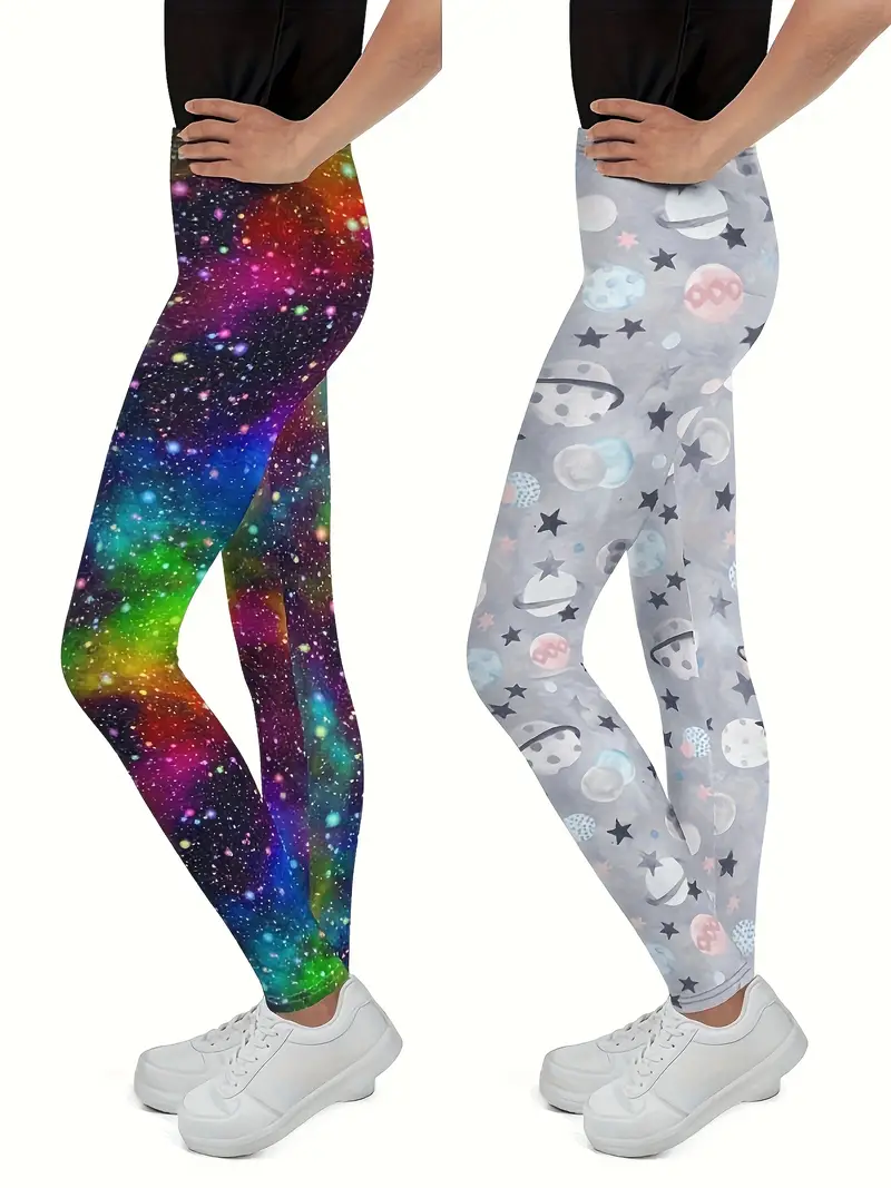 Cute Comfy Leggings Soft Starry Night Print Pants Girls Gift - Temu