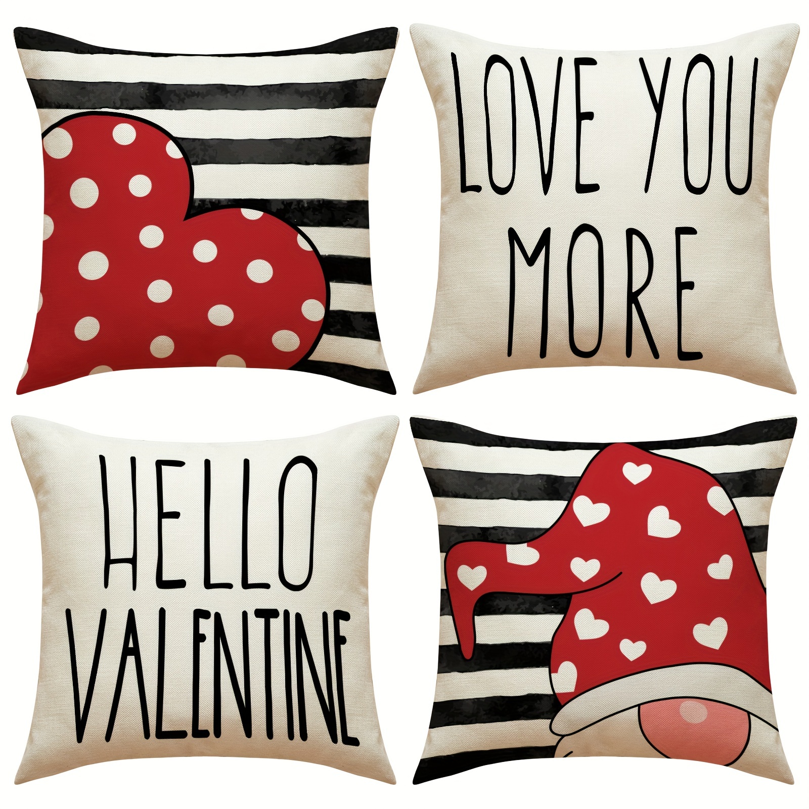 Colorlife Be My Valentine Love Stripes Throw Pillow Covers - Temu