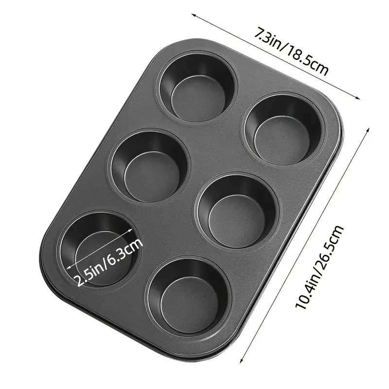 Nonstick Muffin Pan 6 Cup Carbon Steel Cupcake Pan Easy To - Temu