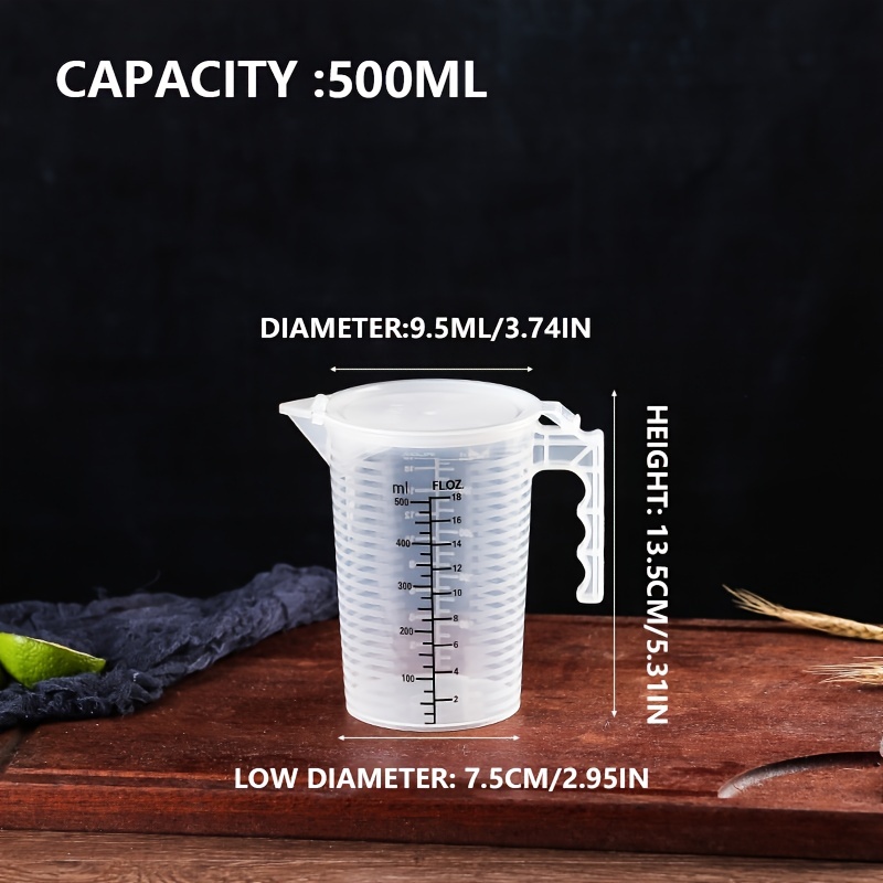 1PCS Clear Glass Liquid Measuring Cup With Large Handle - Large Print  Measurements for Baking, Cooking,Pouring Liquid