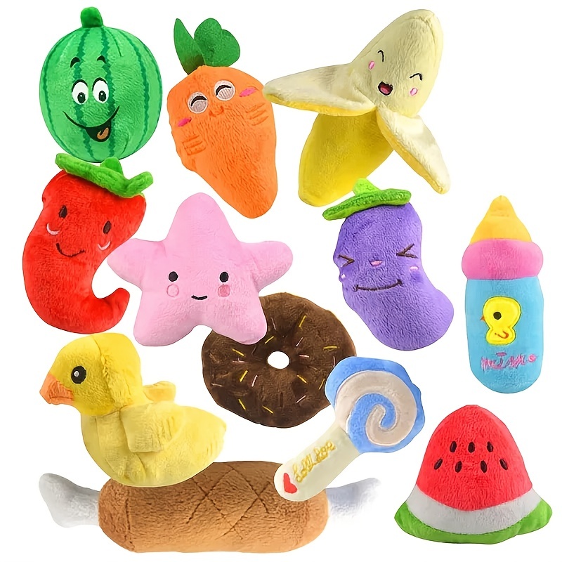 1pc Dog Toy Cartoon Fruit Shaped Squeaky Toy Durable Cute Plush Toy For  Pets, Vegetable Shape For Cat Entertainment