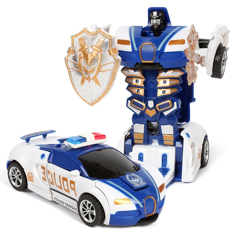 Mini voiture jouet, voiture de police déformée, autobots déformés,  simulation de robot Jouets de voiture de sport