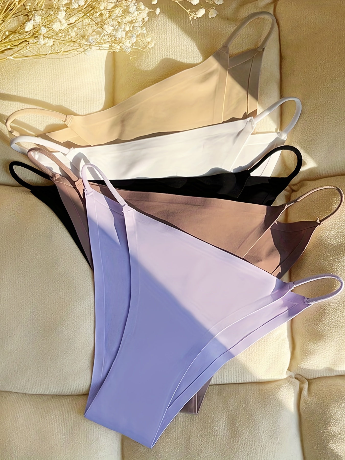 Seamless Solid Thongs Breathable Comfy Stretchy Intimates - Temu