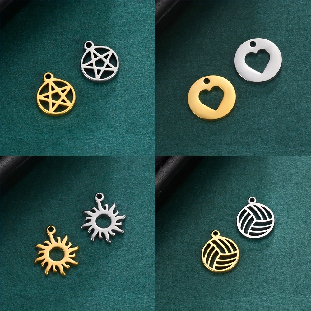 5pcs Heart Enamel Charm For Jewelry Making DIY Pendants For Necklace  Earring Jewelry Supplies Stainless Steel Charm Wholesale
