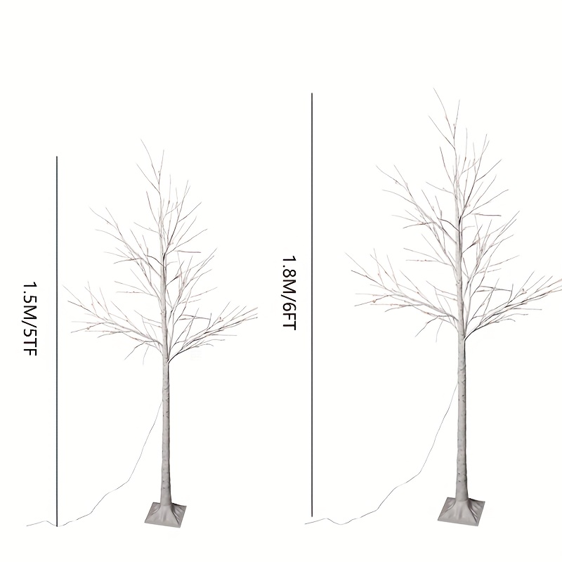 EAMBRITE Set di 2 Albero di luce 24 bianco caldo LED Albero di betulla con  funzionamento a batteria, decorazione di Pasqua e Natale per la casa  all'interno (60cm/2ft) : : Illuminazione