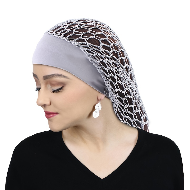 

Elastic Wide Band Snood Bonnet Solid Color Elastic Breathable Sleeping Night Cap Casual Hair Bonnets For Women Daily Use