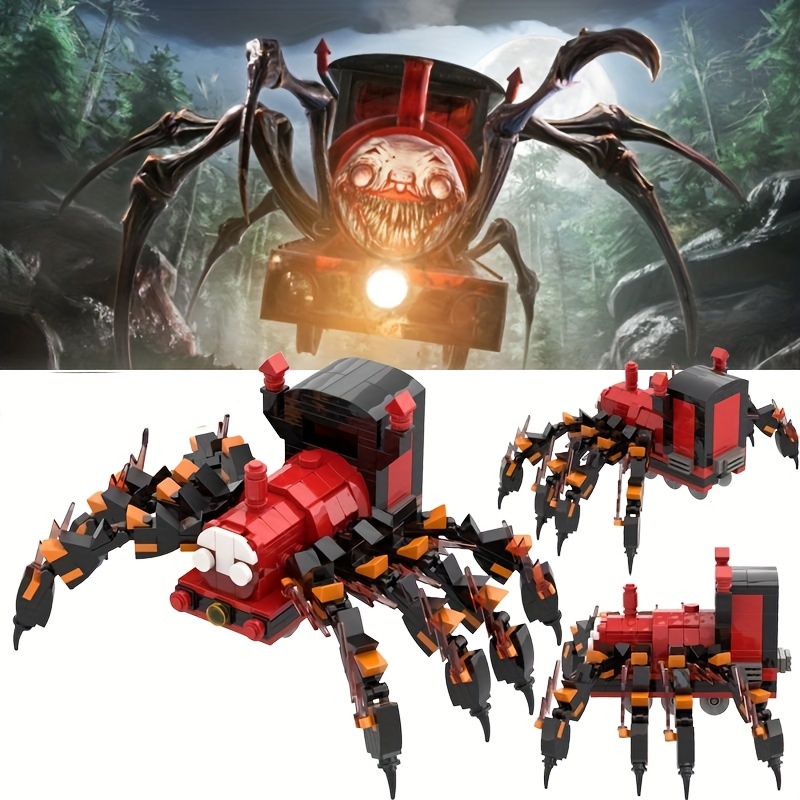 Moc aranha mal trem bloco de construção brinquedo horror jogo choo-choo  charles figura de ação monstro animal tijolos modelo crianças presente