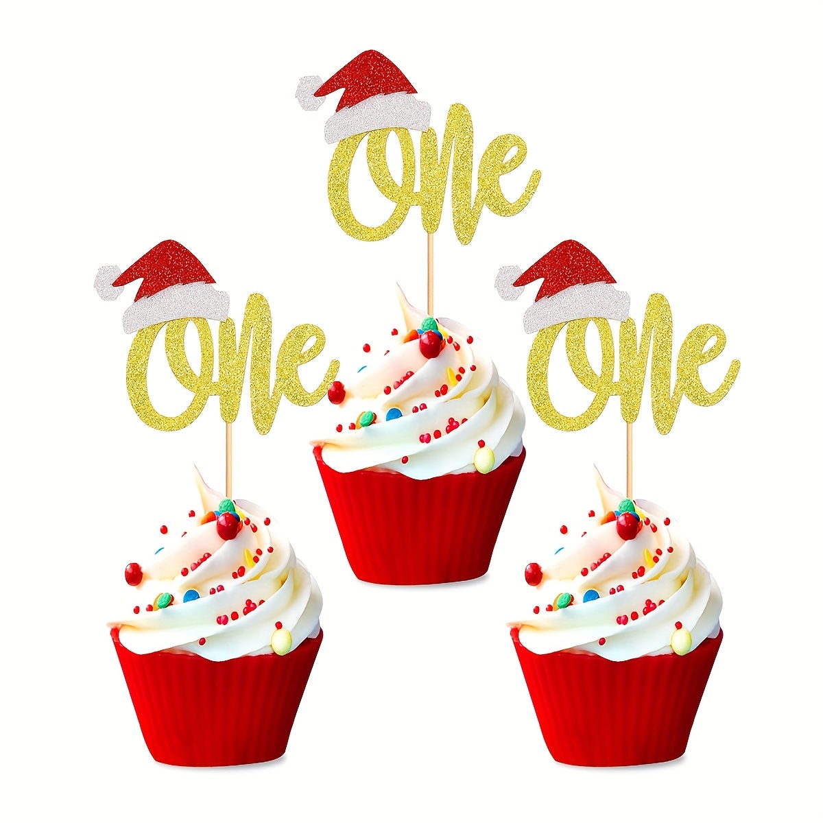 Christmas Party Decorations With Cupcakes For Christmas Party Decoration  Merry Christmas Baking Decor Supplies - Temu