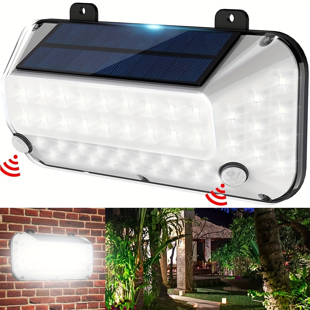 Foco Solar De Pared LED Lamparas Alumbrada Para Exterior Patio Calle Con  Sensor
