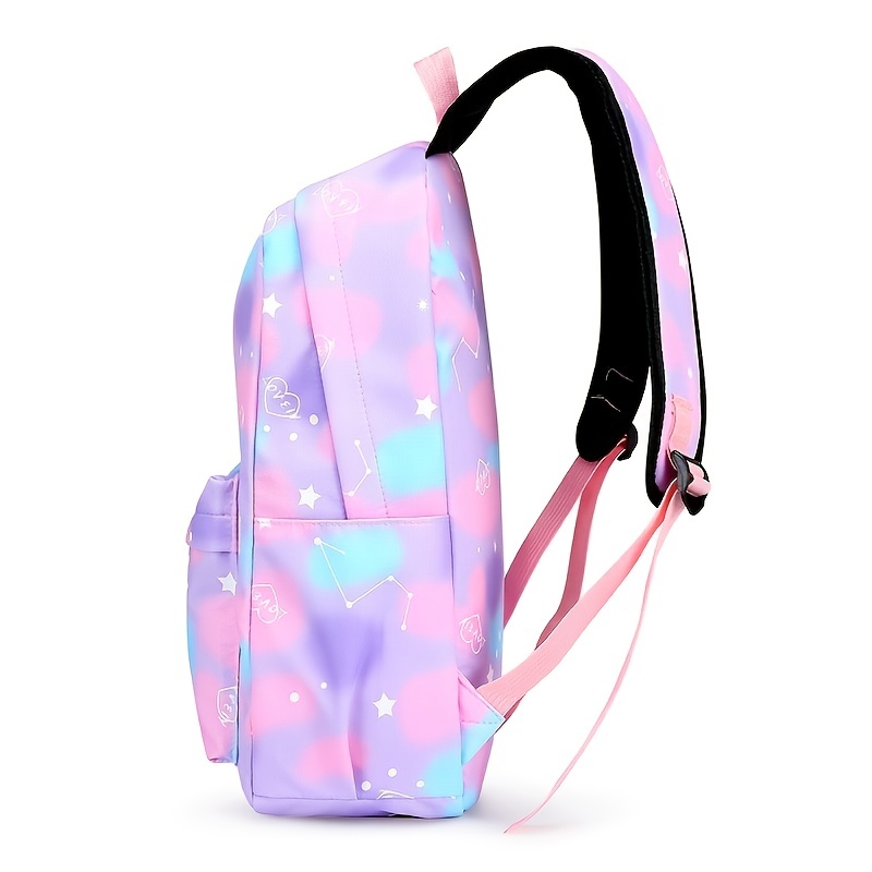 3pcs kawaii backpack set tie dye cartoon pattern school bag with lunch box bag pencil case