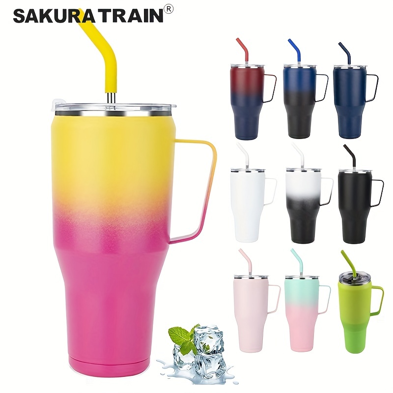 Watersy Tumbler With Handle And Straw Lid Insulated Reusable - Temu